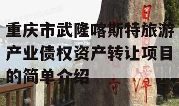 重庆市武隆喀斯特旅游产业债权资产转让项目的简单介绍