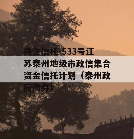 央企信托-533号江苏泰州地级市政信集合资金信托计划（泰州政府债券）