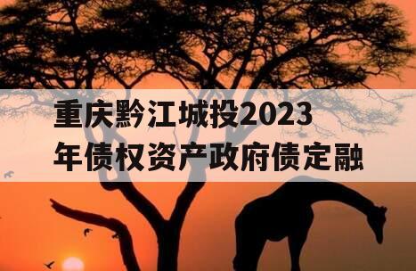 重庆黔江城投2023年债权资产政府债定融