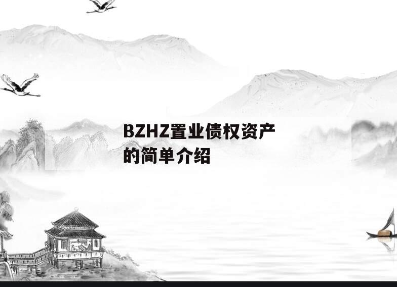 BZHZ置业债权资产的简单介绍