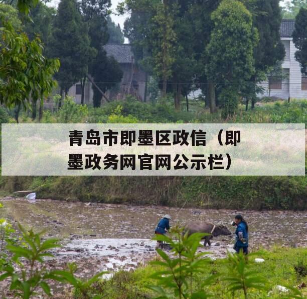 青岛市即墨区政信（即墨政务网官网公示栏）