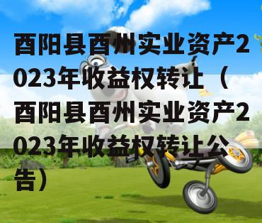 酉阳县酉州实业资产2023年收益权转让（酉阳县酉州实业资产2023年收益权转让公告）