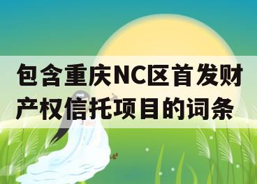 包含重庆NC区首发财产权信托项目的词条