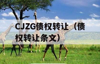 CJZG债权转让（债权转让条文）