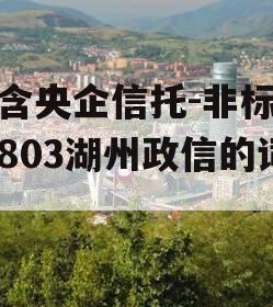 包含央企信托-非标鑫苏803湖州政信的词条