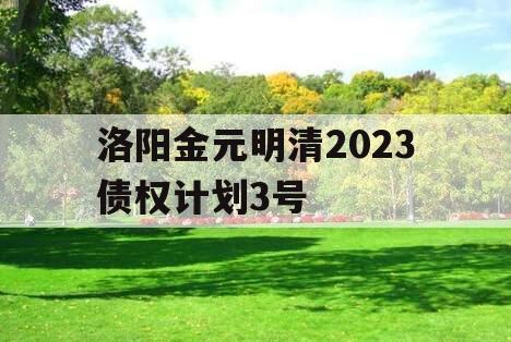 洛阳金元明清2023债权计划3号