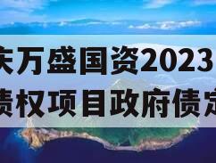 重庆万盛国资2023年债权项目政府债定融