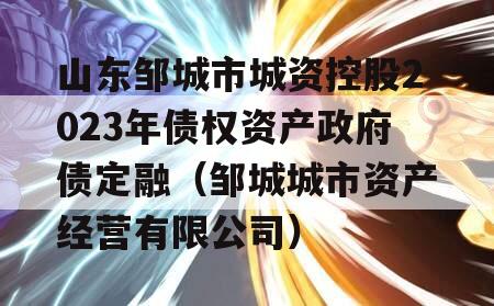 山东邹城市城资控股2023年债权资产政府债定融（邹城城市资产经营有限公司）