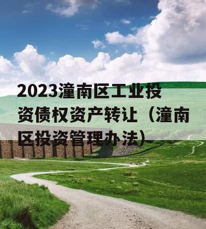 2023潼南区工业投资债权资产转让（潼南区投资管理办法）