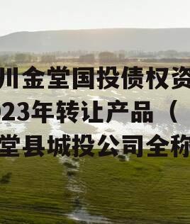 四川金堂国投债权资产2023年转让产品（金堂县城投公司全称）