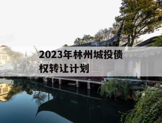 2023年林州城投债权转让计划