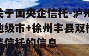 关于国央企信托-泸州地级市+徐州丰县双标债信托的信息