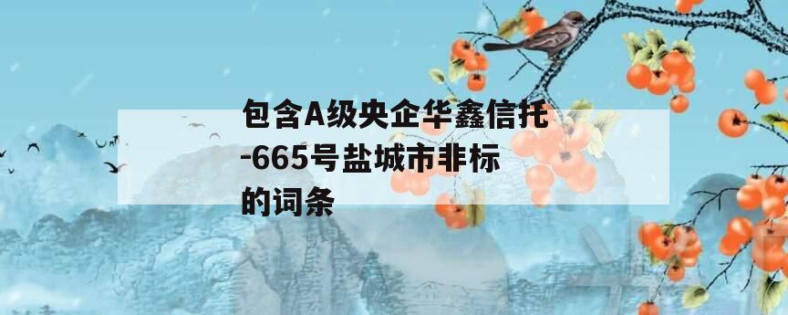 包含A级央企华鑫信托-665号盐城市非标的词条