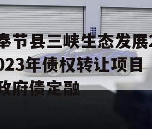 奉节县三峡生态发展2023年债权转让项目政府债定融