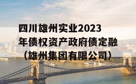 四川雄州实业2023年债权资产政府债定融（雄州集团有限公司）