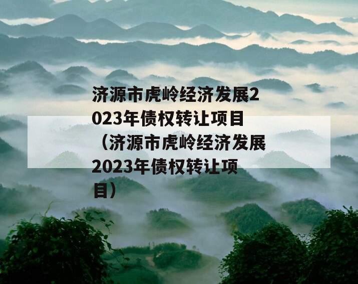 济源市虎岭经济发展2023年债权转让项目（济源市虎岭经济发展2023年债权转让项目）