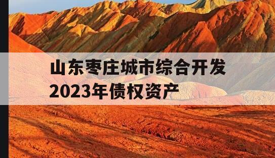 山东枣庄城市综合开发2023年债权资产