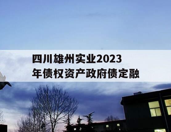 四川雄州实业2023年债权资产政府债定融