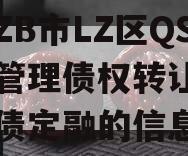 关于ZB市LZ区QS投资管理债权转让项目政府债定融的信息