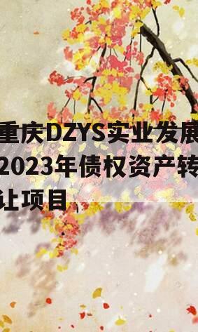 重庆DZYS实业发展2023年债权资产转让项目