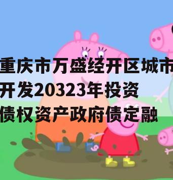 重庆市万盛经开区城市开发20323年投资债权资产政府债定融