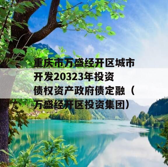 重庆市万盛经开区城市开发20323年投资债权资产政府债定融（万盛经开区投资集团）