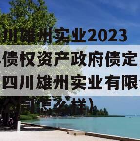 四川雄州实业2023年债权资产政府债定融（四川雄州实业有限责任公司怎么样）