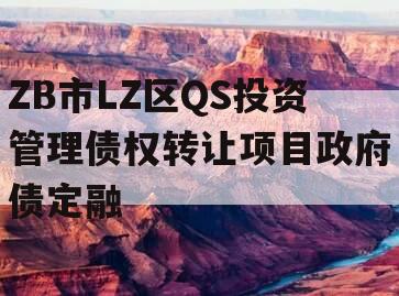 ZB市LZ区QS投资管理债权转让项目政府债定融