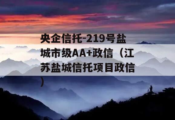 央企信托-219号盐城市级AA+政信（江苏盐城信托项目政信
）