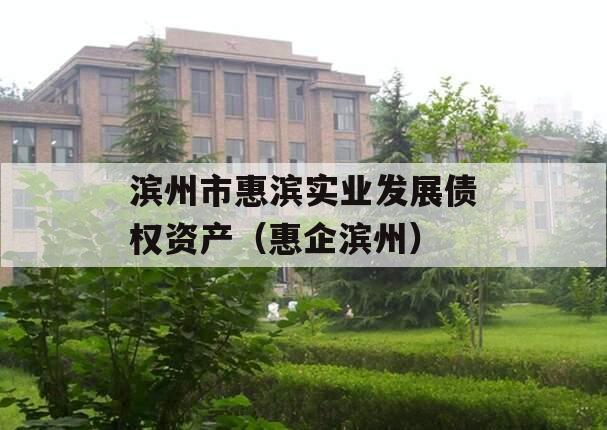 滨州市惠滨实业发展债权资产（惠企滨州）