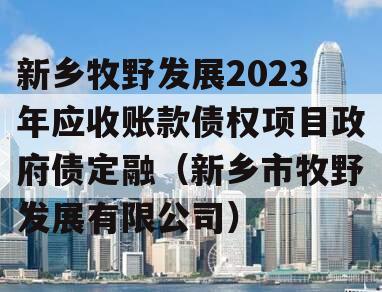 新乡牧野发展2023年应收账款债权项目政府债定融（新乡市牧野发展有限公司）