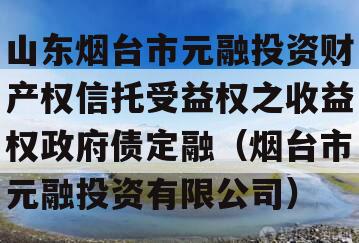 山东烟台市元融投资财产权信托受益权之收益权政府债定融（烟台市元融投资有限公司）