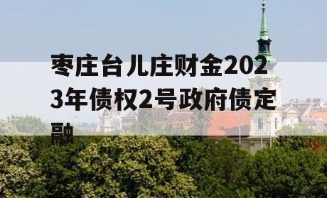 枣庄台儿庄财金2023年债权2号政府债定融