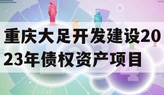 重庆大足开发建设2023年债权资产项目