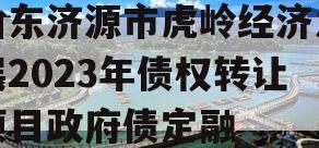 山东济源市虎岭经济发展2023年债权转让项目政府债定融