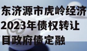 山东济源市虎岭经济发展2023年债权转让项目政府债定融