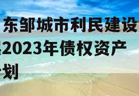 山东邹城市利民建设发展2023年债权资产计划