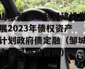 山东邹城市利民建设发展2023年债权资产计划政府债定融（邹城市利民城投官网）