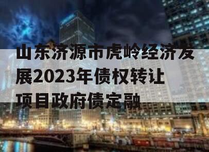 山东济源市虎岭经济发展2023年债权转让项目政府债定融