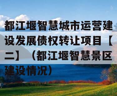 都江堰智慧城市运营建设发展债权转让项目【二】（都江堰智慧景区建设情况）