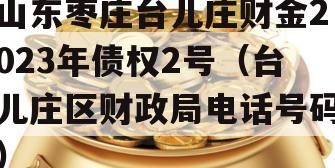 山东枣庄台儿庄财金2023年债权2号（台儿庄区财政局电话号码）