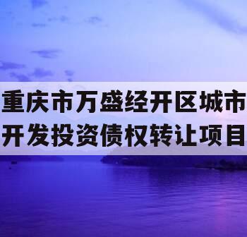 重庆市万盛经开区城市开发投资债权转让项目