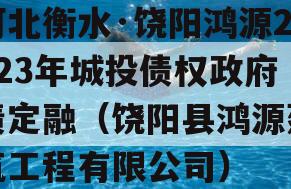 河北衡水·饶阳鸿源2023年城投债权政府债定融（饶阳县鸿源建筑工程有限公司）