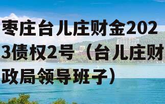 枣庄台儿庄财金2023债权2号（台儿庄财政局领导班子）