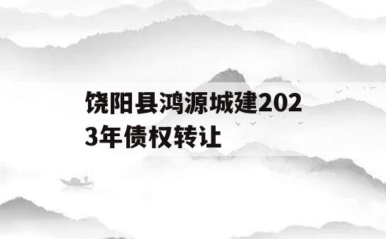 饶阳县鸿源城建2023年债权转让