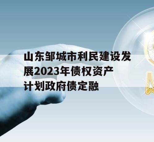 山东邹城市利民建设发展2023年债权资产计划政府债定融