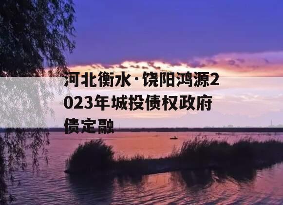 河北衡水·饶阳鸿源2023年城投债权政府债定融