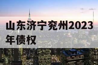 山东济宁兖州2023年债权