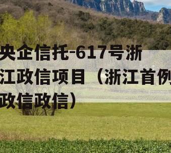 央企信托-617号浙江政信项目（浙江首例政信政信）