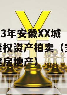 2023年安徽XX城建债权资产拍卖（安徽城建房地产）